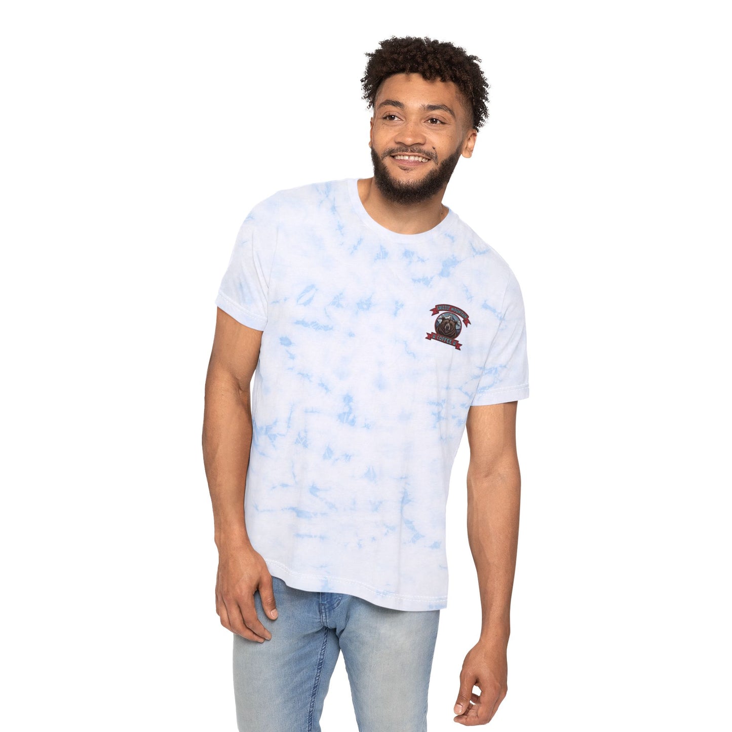 Tie-Dye Coffee T‑Shirt — "This much awesome runs on coffee"