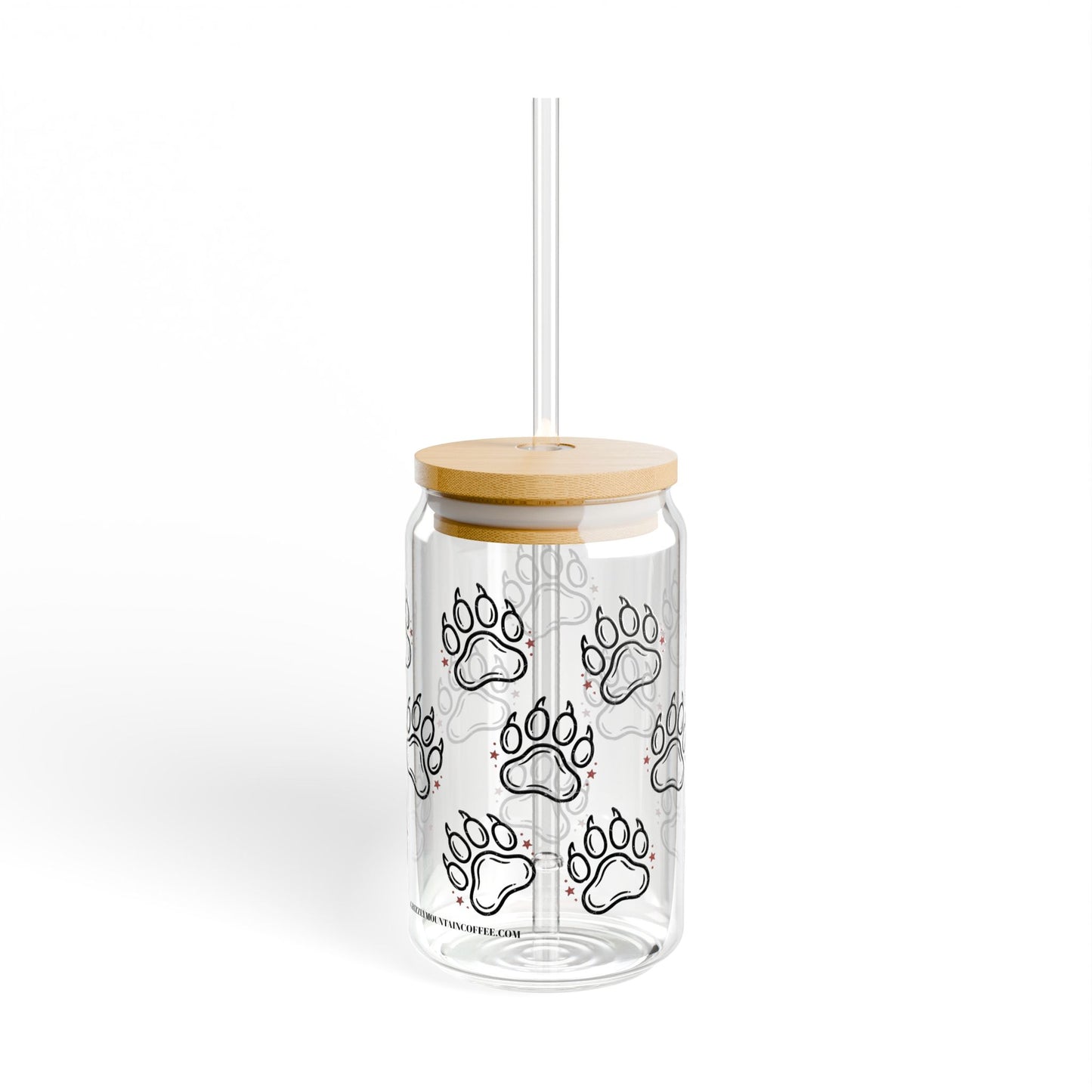 Sipper Glass, 16oz Bear paw