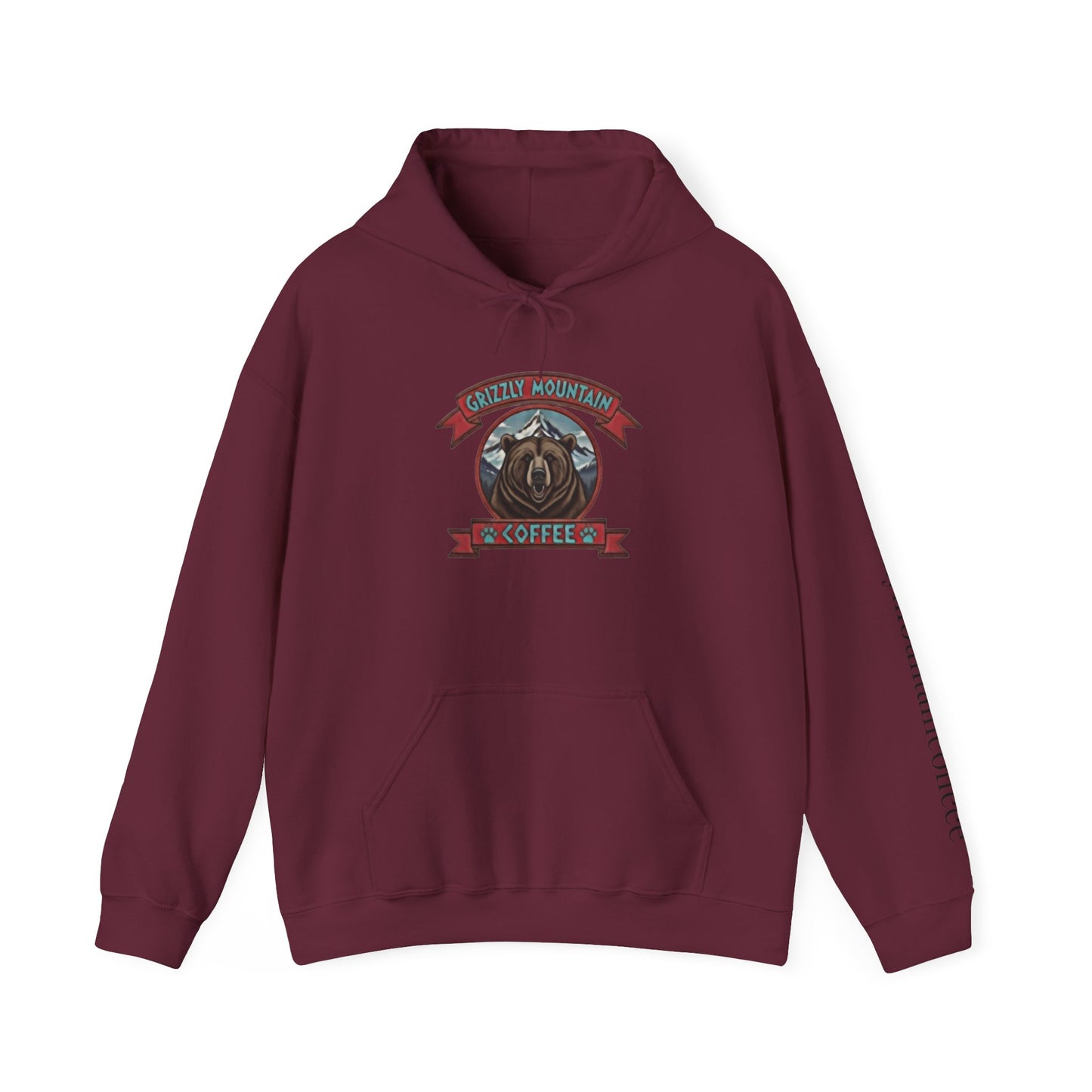 Grizzly Mountain Coffee Hoodie — Bear Logo Coffee Shop Sweatshirt