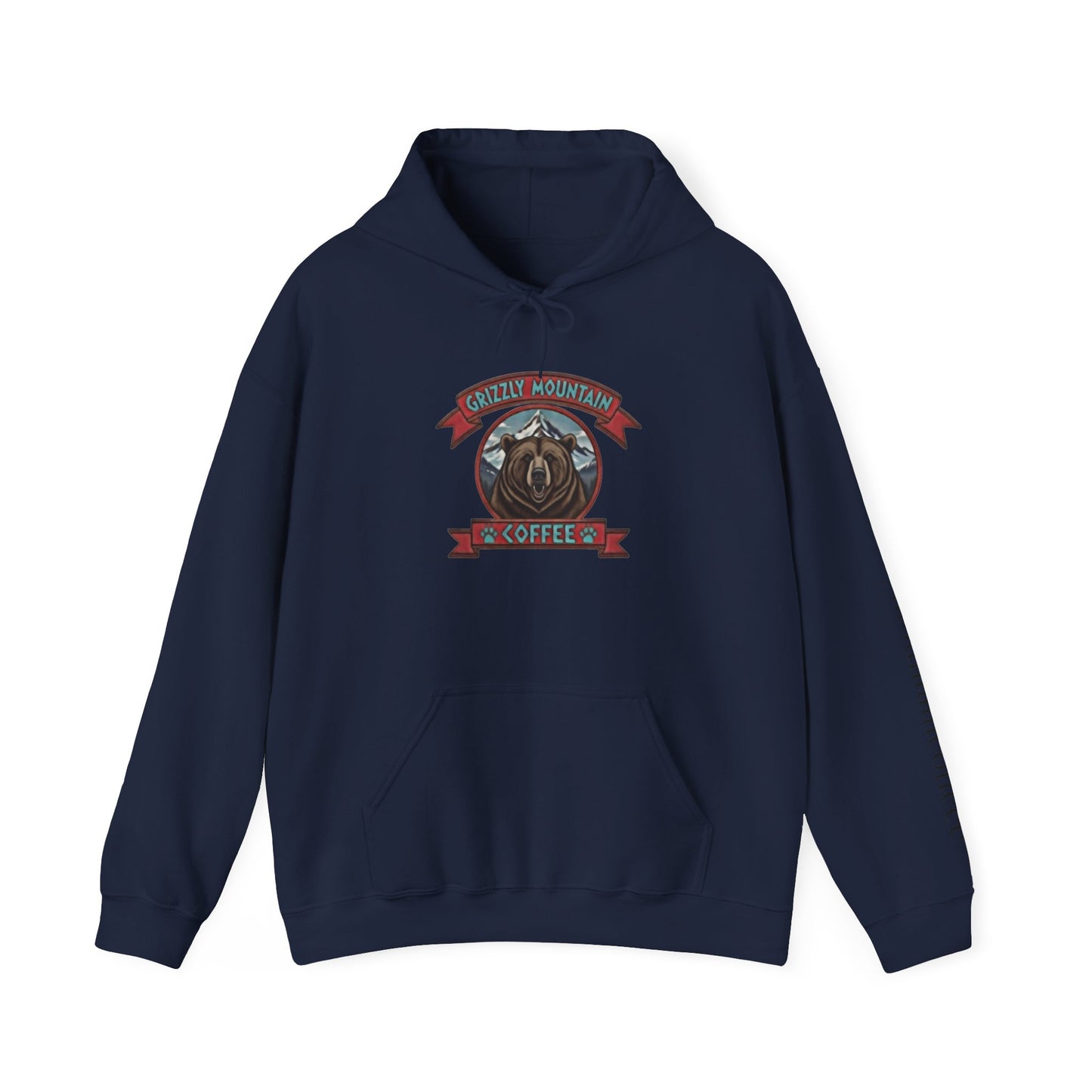 Grizzly Mountain Coffee Hoodie — Bear Logo Coffee Shop Sweatshirt