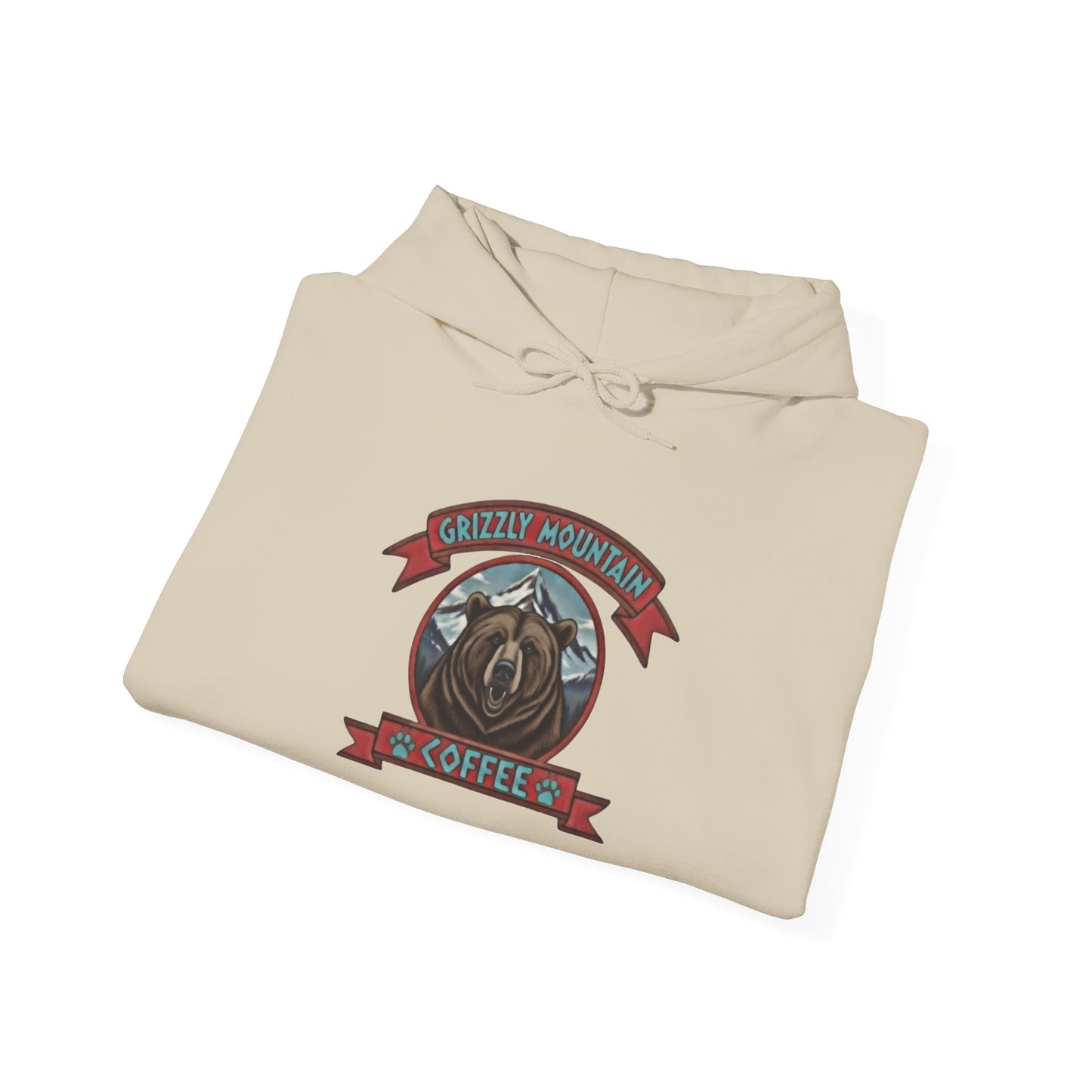 Grizzly Mountain Coffee Hoodie — Bear Logo Coffee Shop Sweatshirt
