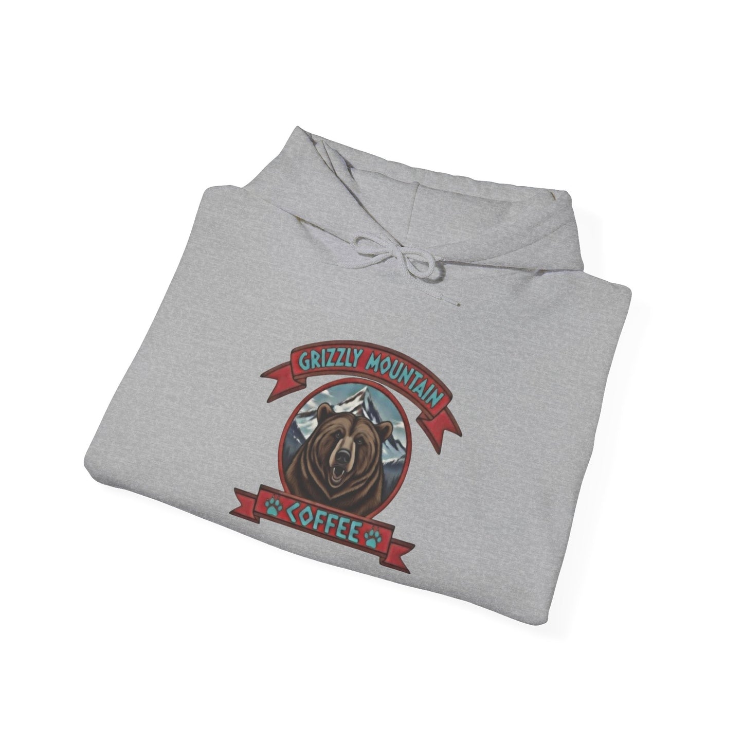 Grizzly Mountain Coffee Hoodie — Bear Logo Coffee Shop Sweatshirt