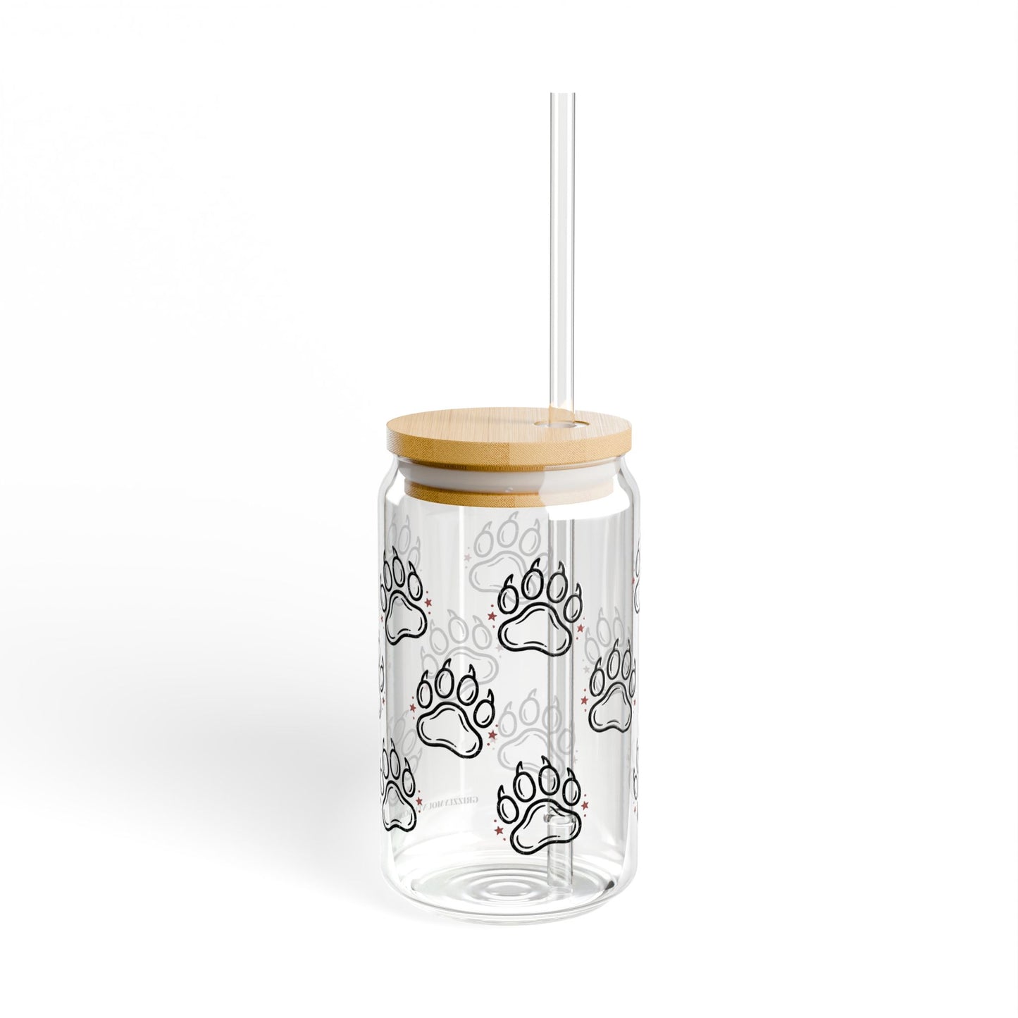 Sipper Glass, 16oz Bear paw