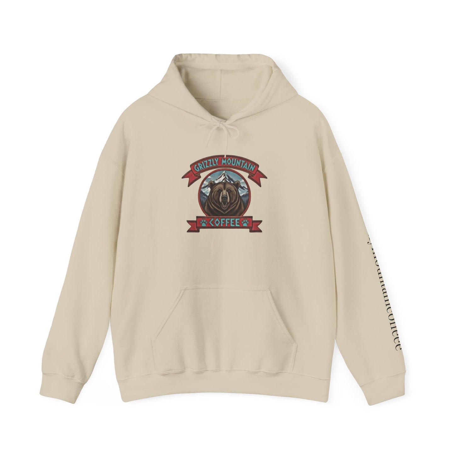 Grizzly Mountain Coffee Hoodie — Bear Logo Coffee Shop Sweatshirt