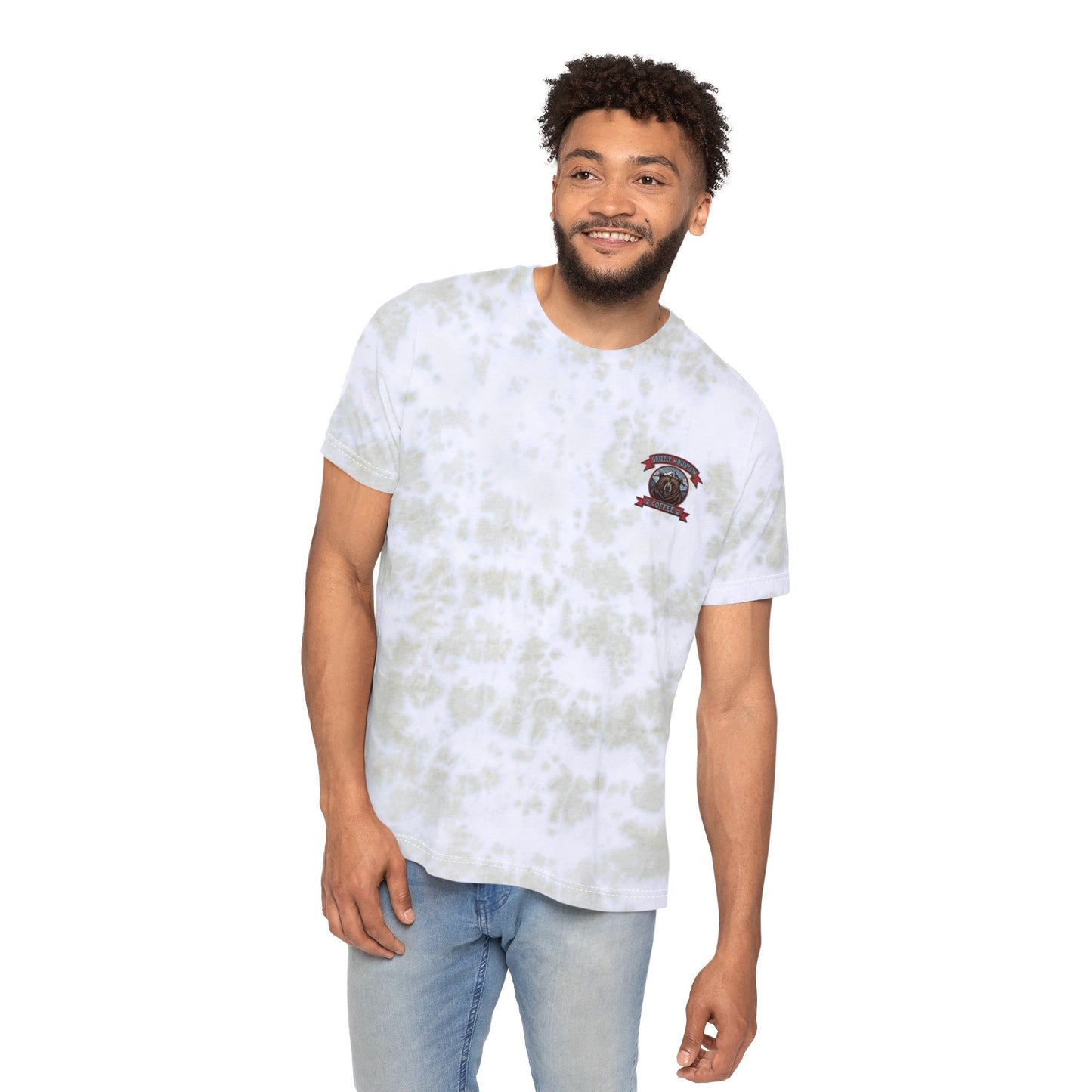 Tie-Dye Coffee T‑Shirt — "This much awesome runs on coffee"